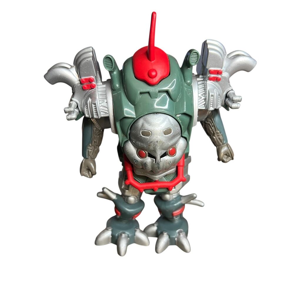 Vintage 1996 Bandai Beetleborgs Green Silver Robot Mecha Action‎ Figure 90s Toy